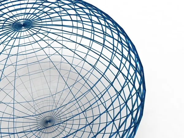 Blue wire sphere — Stock Photo, Image