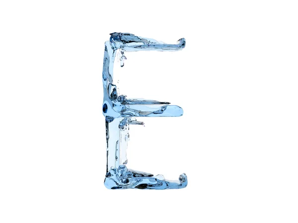 E letter water — Stock Photo, Image
