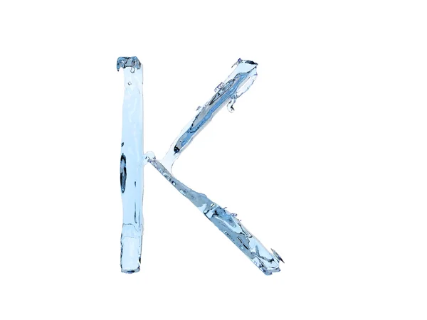 K letra água — Fotografia de Stock