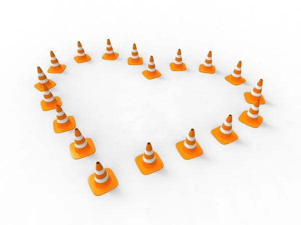 Heart traffic cone — Stock Photo, Image