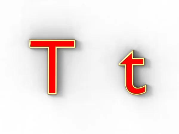 Litera t — Zdjęcie stockowe