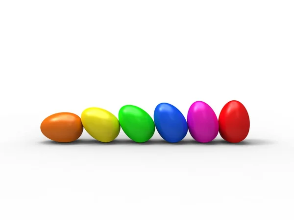 Rollo huevos de color — Foto de Stock