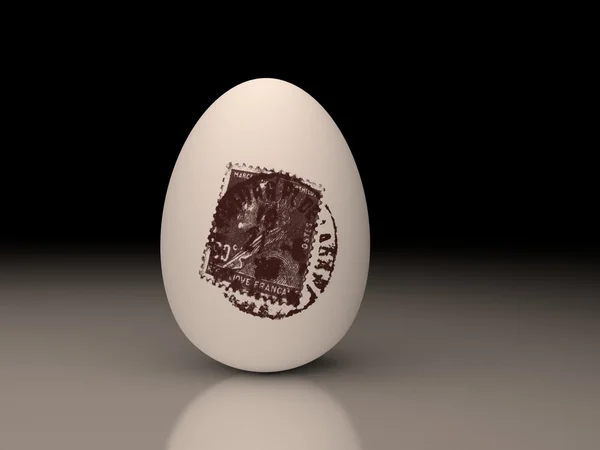 Timbro su un uovo — Foto Stock