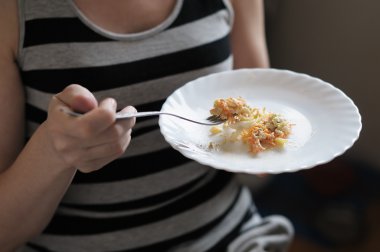 A plate with salad clipart