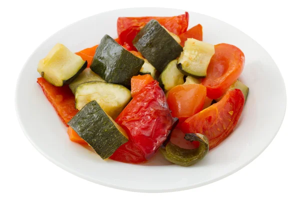 Grillade grönsaker på tallriken — Stockfoto