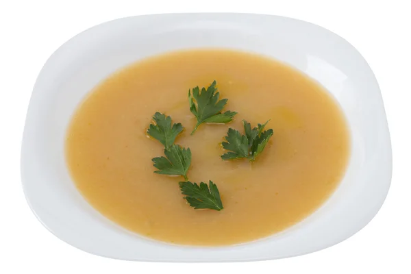Sup sayuran dengan peterseli di piring — Stok Foto