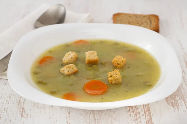 Zeleninová polévka s fazolemi a mrkev — Stock fotografie