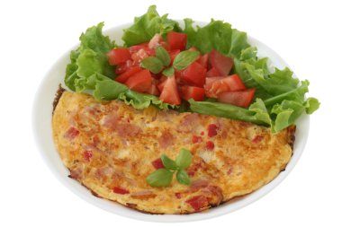 omlet jambon ve biber ile