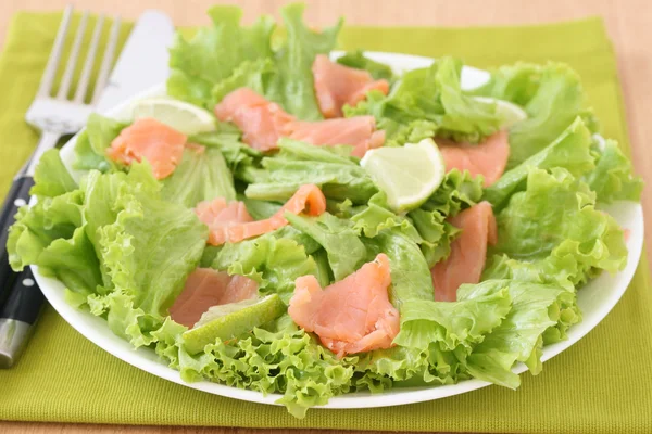Salada com salmão salgado — Fotografia de Stock