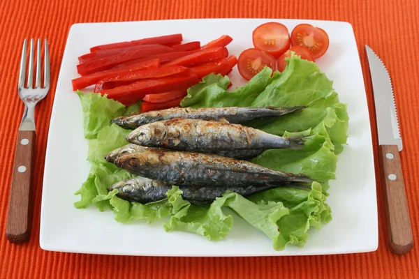 Smažené sardinky — Stock fotografie