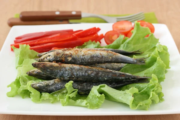 Fried sardines — Stock Photo, Image