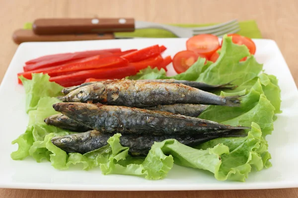 Sardinas fritas — Foto de Stock