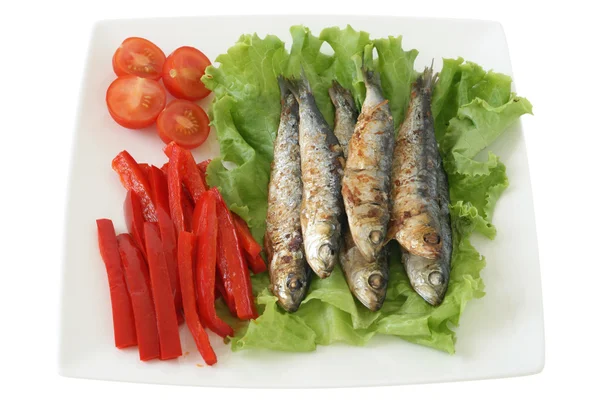 Smažené sardinky — Stock fotografie