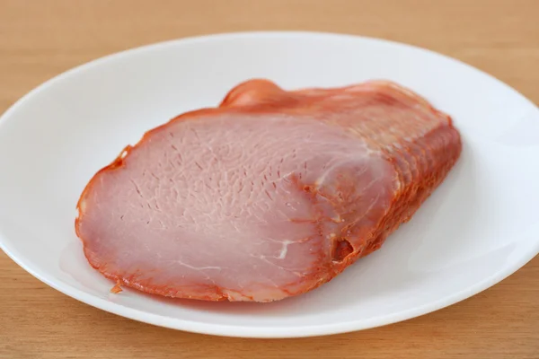 Ham on the plate — Stock Photo, Image