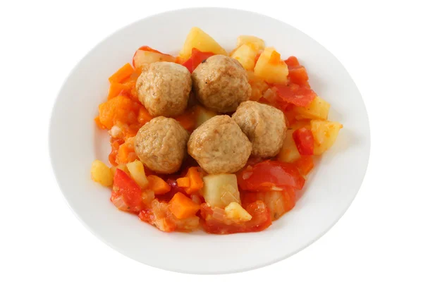 stock image Meatballs with vegetables