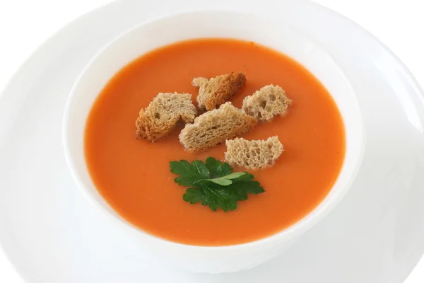 Suppe in der weißen Schüssel — Stockfoto