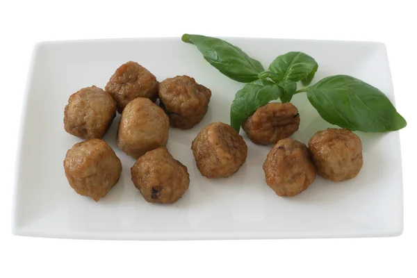 stock image Meatballs with basil