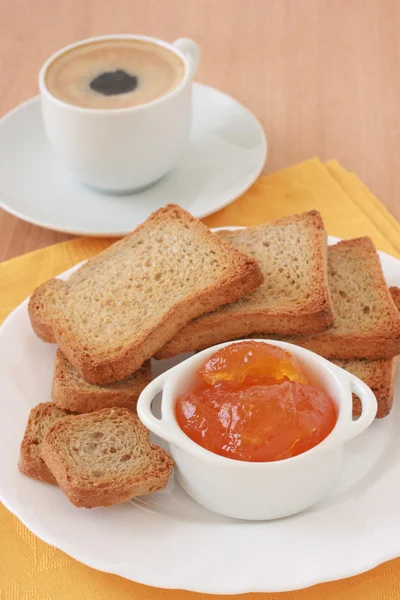 Toasty s meruňkovým džemem — Stock fotografie