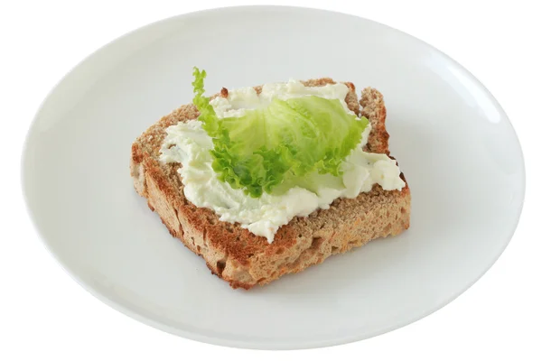 Toast with cream cheese — Stock Photo, Image