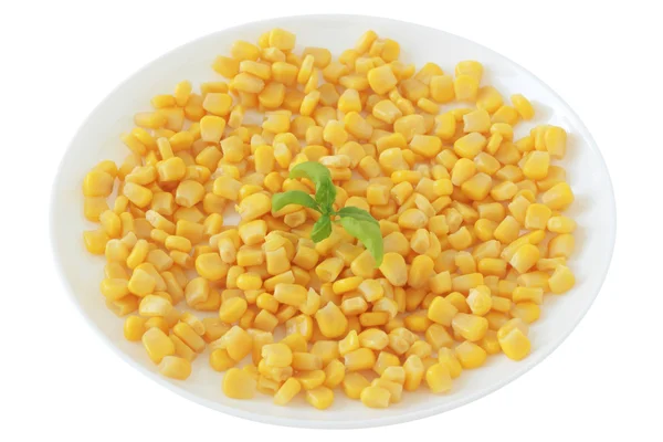 Mais auf dem Teller — Stockfoto