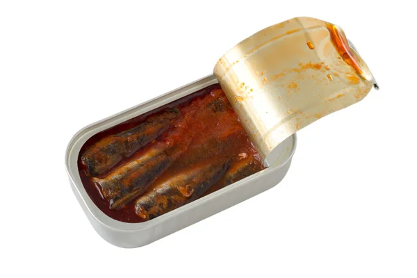 Sardines in iron box — Stock Photo, Image