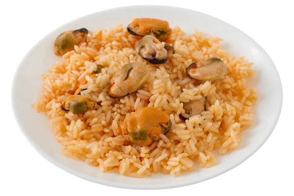 Rice with mussels — Stock Photo, Image