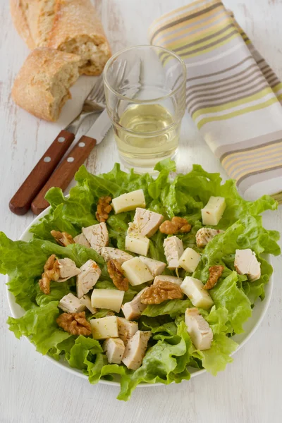 Salad chicken and cheese — Stock Photo, Image