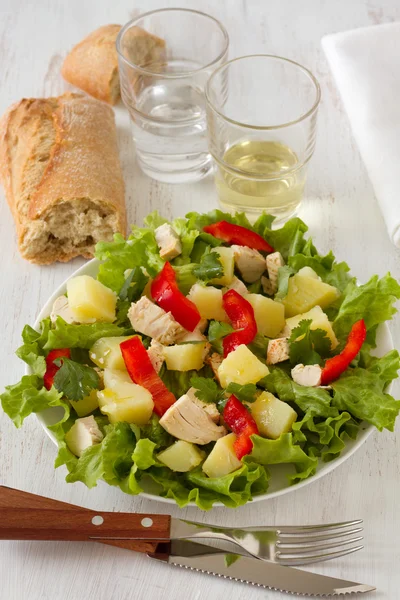 Chicken salad on the plate — Stock Photo, Image