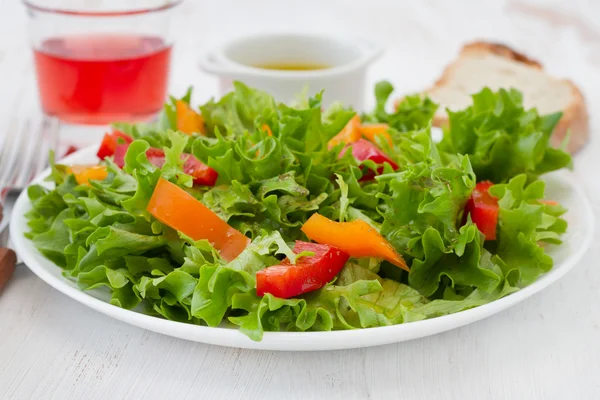 Salad with red and orange pepper — Stock Photo, Image