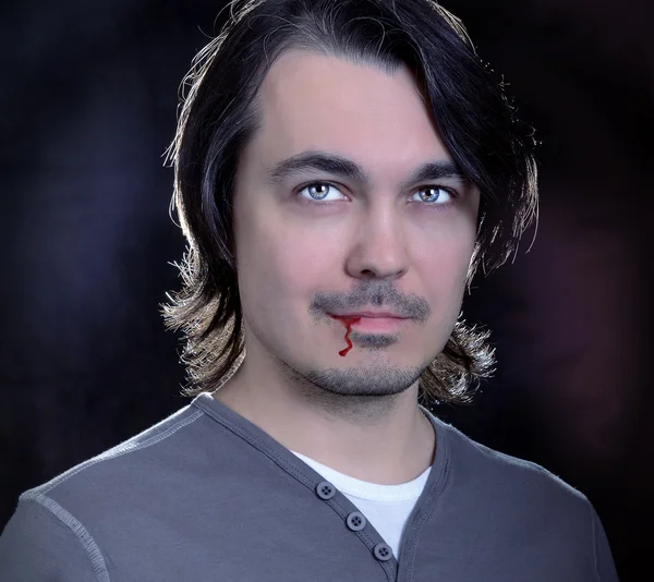 Portrait of a young glamour vampire man — Stock Photo, Image
