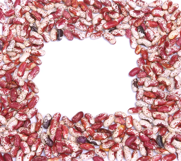 Frame of red haricot beans on white — Stock Photo, Image