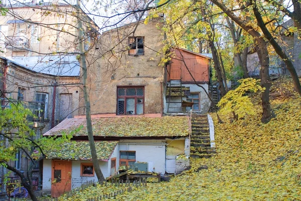 Outono, velha casa. Rua Kreschatik, Kiev — Fotografia de Stock