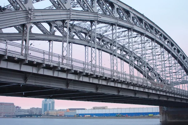 stock image Bolsheohtinskij bridge, St. Petersburg, Russia.