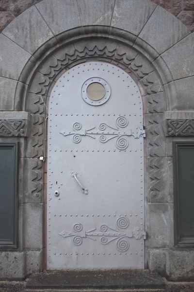 Μεταλλική πόρτα με ένα παράθυρο Ναυτικό φινιστρίνι — Φωτογραφία Αρχείου