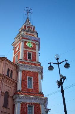 Winter view on The Duma Tower, Nevsky 33, St. Petersburg, Russia clipart