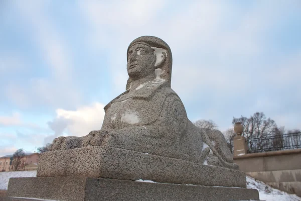 Egyptische sphinx op de kade van de rivier de neva. St.Petersburg, Rusland — Stockfoto