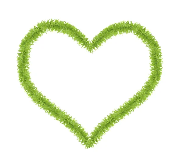 Srdce ve tvaru z malé zelené trávy — Stock fotografie
