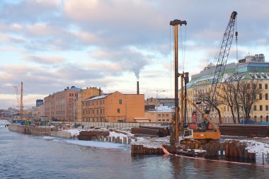 tamir işleri, neva embankment, st. petersburg yol sokak,