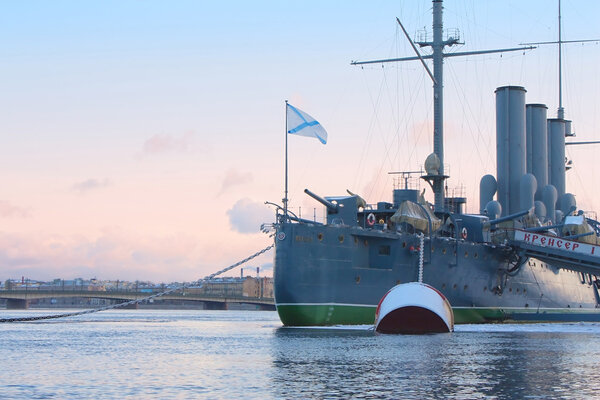 Cruiser Aurora, Warship museum. St. Petersburg, Russia