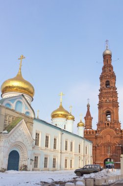 Bell tower of the Epiphany church in Kazan, Russia clipart