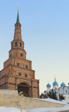 The Soyembika tower and Cathedral Of The Annunciation in the Kaz clipart