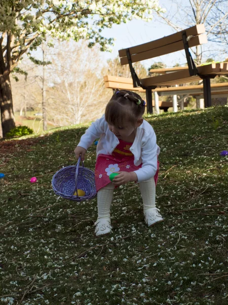 Toddler on Easter Egg Hunt — Stock Photo, Image