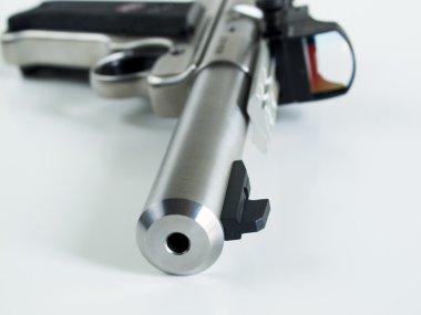 Long rifle semi automatic pistol clipart