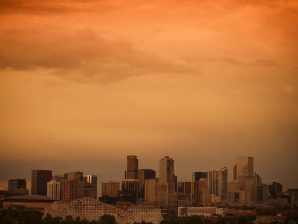 Mile High City of Denver by night Royalty Free Stock Images
