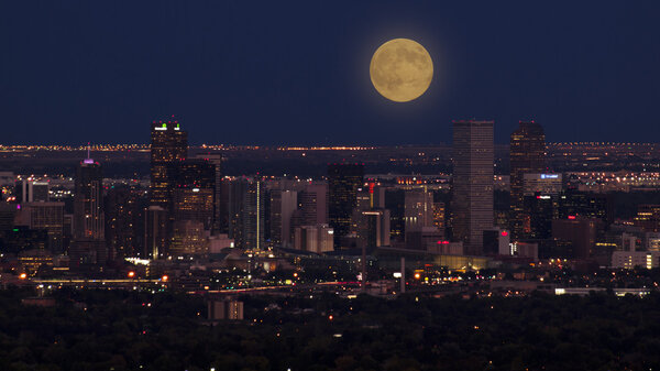 Mile High City of Denver by night