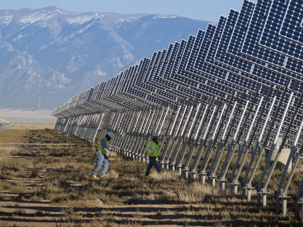 Solar Panels in a Power Plant