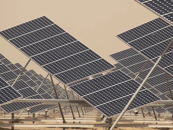Solar Panels in a Power Plant — Stock Photo, Image