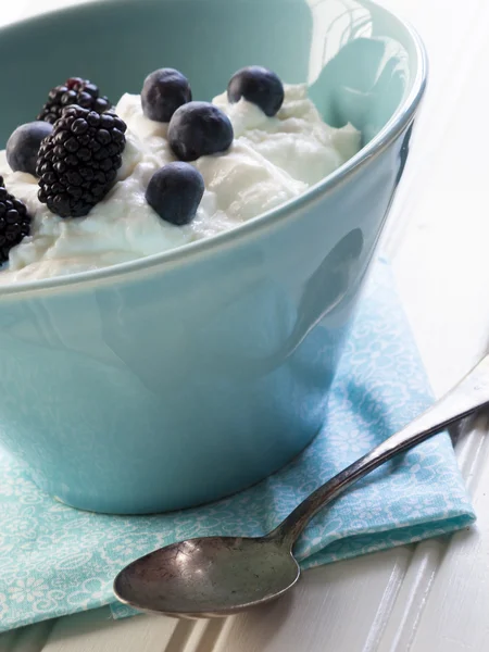 Joghurt és gyümölcs — Stock Fotó