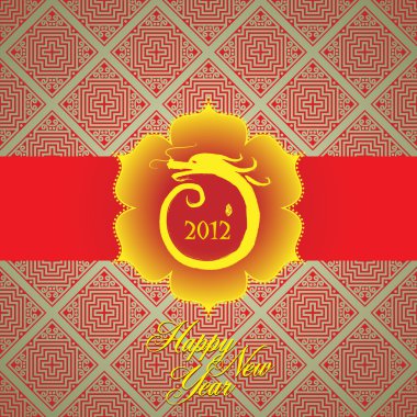 Chinese New Year greeting card background: happly new year of dr clipart