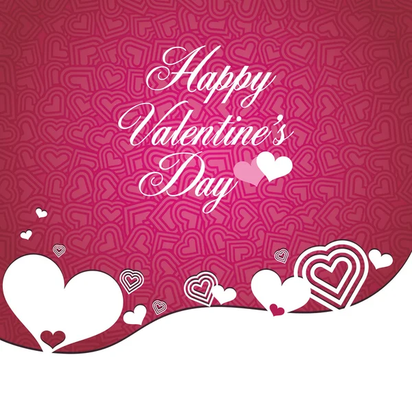 Happy Valentine 's Day type text on heart shape pattern — стоковый вектор
